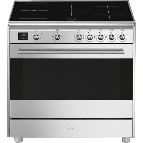 Piano de cuisson induction SMEG SCB 95 CIX - 90cm - Inox - 5 zones de cuisson - 1 four