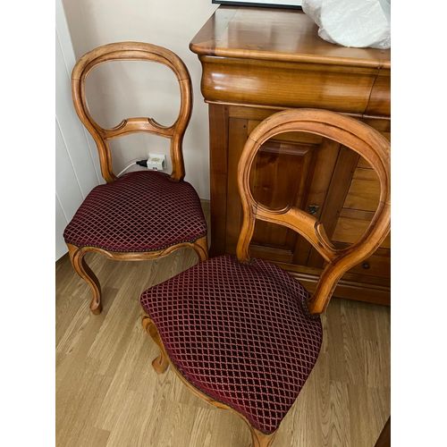 1 Lot De Deux Chaises Avec Assise Recouverte De Velours