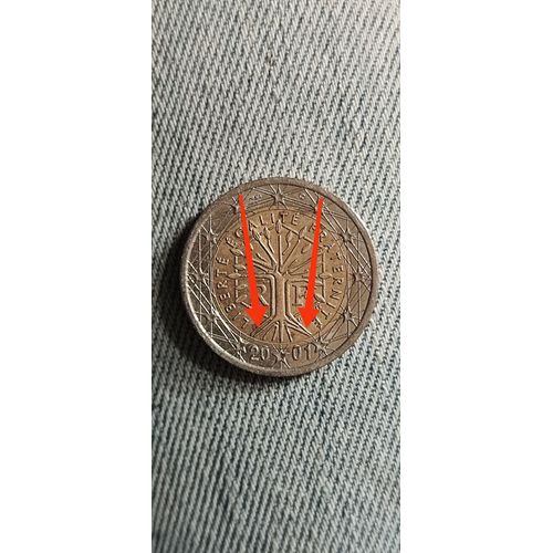 Pièce 2 Euros 2001 France Arbre De Vie Erreur De Frappe - Fauté Rare