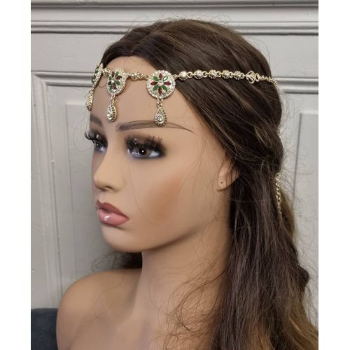 Bijou De Tête Oriental Doré  Jbine Khit El Rouh Diadème Traditionnel Algérien