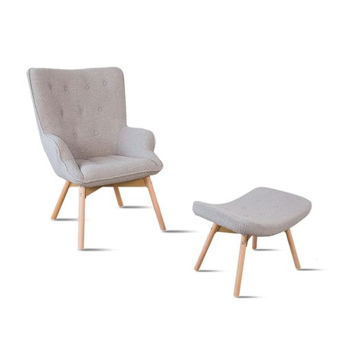 Fauteuil Scandinave Gris Bouclette - Stockholm