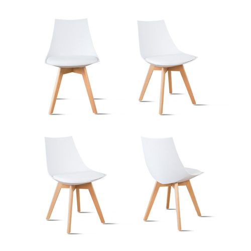 Lot De 4 Chaises Scandinaves Blanches - Prague