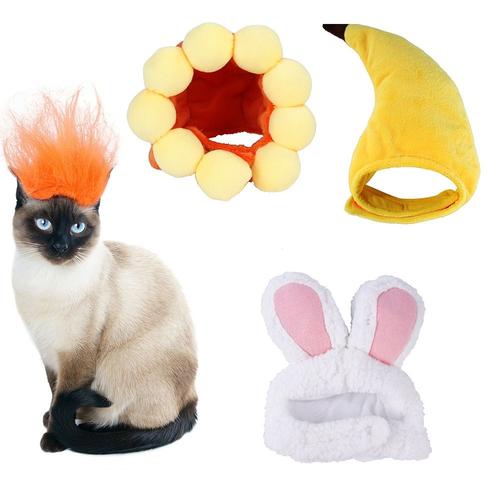 Pet Dress Up Drôle De Chapeau Chien Divers Styling Cover Head Hat Pussycat Head Cover - 6