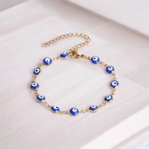 Bracelet ?il Bleu Plaqué Or