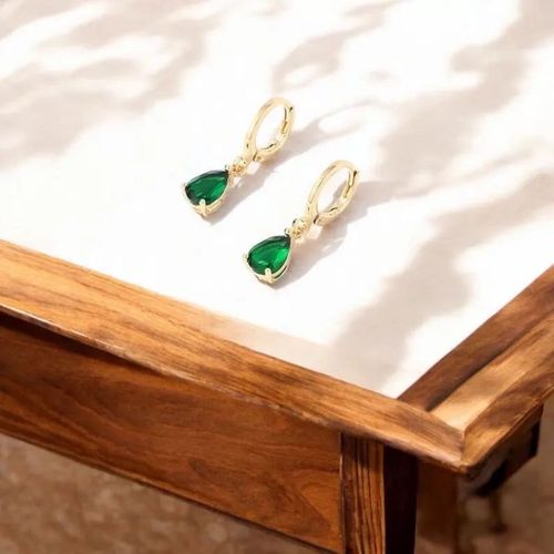 Boucles D¿Oreilles Plaqué Or Petites Pierres