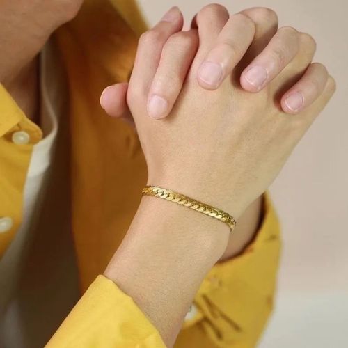 Bracelet Homme Maillon Plaqué Or Acier Inoxydable 