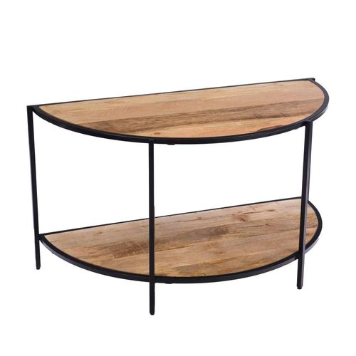Console Demi Lune 2 Niveaux En Bois De Manguier