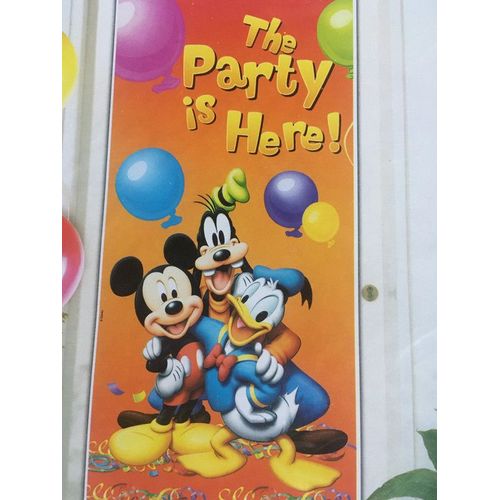 Grande Décoration Anniversaire Disney Mickey Donald Dingo Pour Porte Ou Baie Vitrée