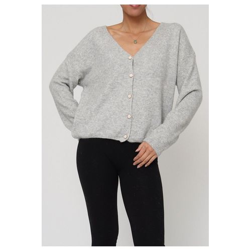 Gilet Cardigan Gris Femme
