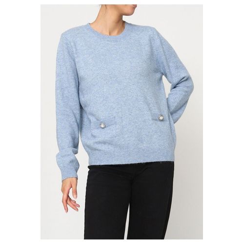 Pull Col Rond Ciel Femme