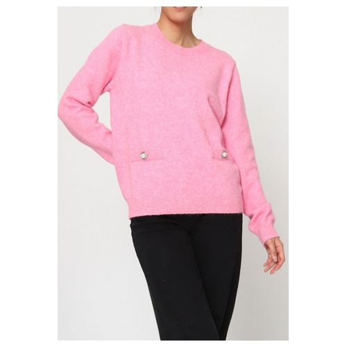 Pull Col Rond Rose Femme