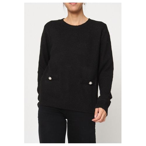 Pull Col Rond Noir Femme