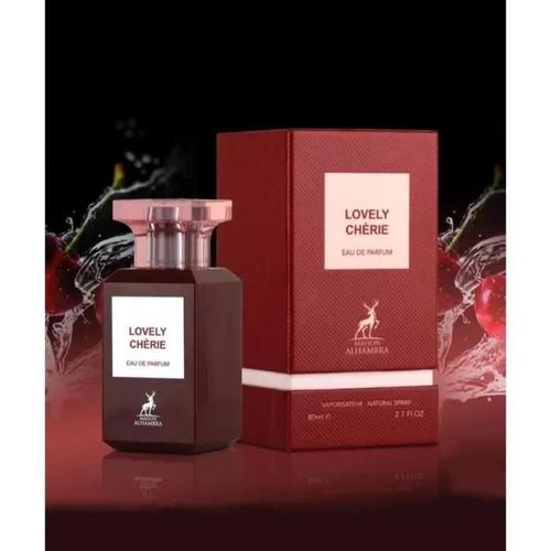 Eau De Parfum Lovely Chèrie 80ml De Alhambra Arabian Fragrance De Dubai Pour Femme De Cerise Noir, Cerise Griotte, Ambre 