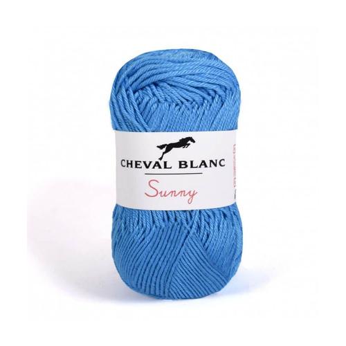 Pelote De Coton À Tricoter Sunny Uni - Cheval Blanc - Ppsc 188 Bleu