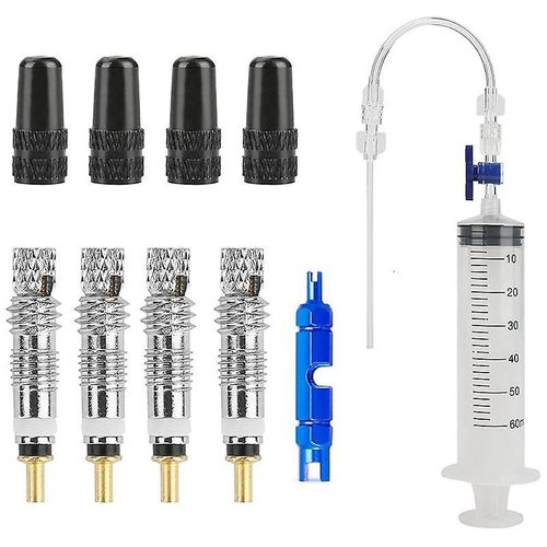 Injecteur De Scellant Tubeless De Vélo Injecteur D¿Injecteur Et Outil D¿Enlèvement De Noyau De Valve Presta Pour Stans Sealant Et Autres Produits D¿Étanchéité