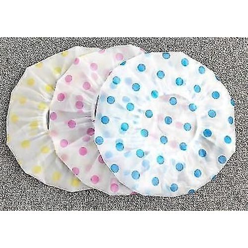 Bonnet De Douche Bonnet De Bain Élastique Chapeau Réutilisable Avec Bandes Élastiques Pour Femmes Filles Douche Spa Salon (3 Pcs, Jaune Bleu Rose) 