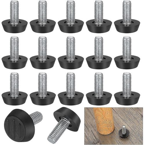 22 Pack Pieds De Nivellement De Meubles Réglables, M8 X 20mm, Pieds De Nivellement De Vis, Protecteur De Sol, Base Ronde, Vis De Pied De Chaise