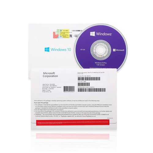 Windows 10 Pro Avec Dvd Professionnel + Clé De Licence