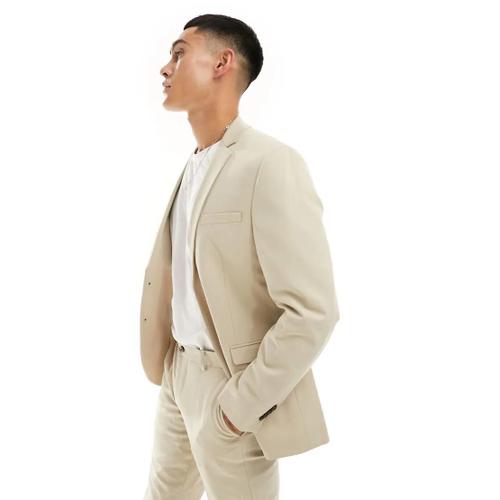 Veste De Costume Ajustée - Beige-Neutral