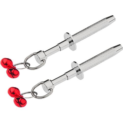 Acier Inoxydable Bdsm Quatre Griffes Clips Clochettes Pinces À Tétons Clips Chatte Non Piercing Stimulation Seins Couples Sex Toys Femmes Bijoux De Corps (Red)