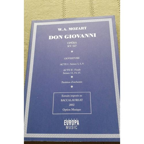Partition Partielle D'orchestre Don Giovanni De Mozart