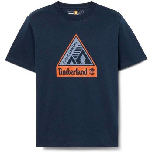 Outdoor Inspired Front Graphic Tee T-Shirt Taille L, Bleu