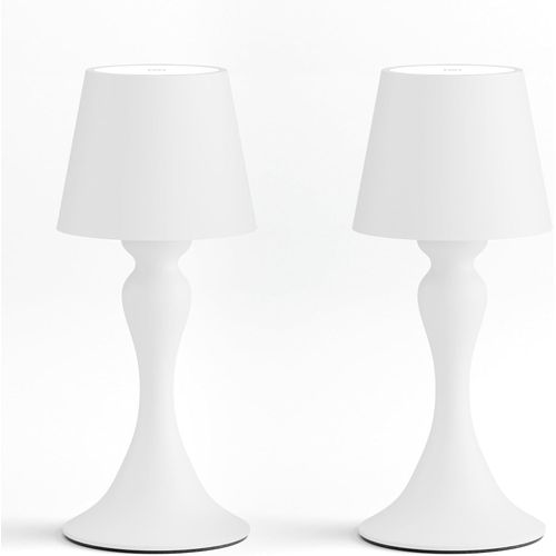 Blanc Lampe De Table Sans Fil Led Lot De 2, Lampe De Table Portable Rechargeable 5000mah Pour L'extérieur, Étanche, Lumière Chaude, Dimmable, Fonctionnant Sur Batterie, Pour Le Patio