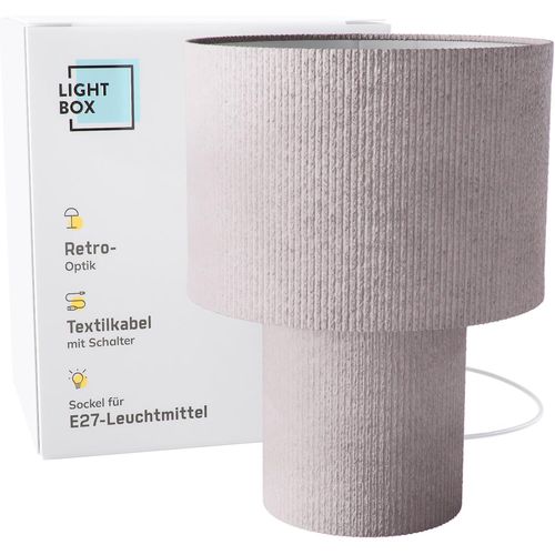 Lampe De Table - Lampe Rétro En Tissu Velours Côtelé Vintage En Beige/Vieux Rose - Lampe De Table Des Années 70 Avec Douille E27 Led - Petite Lampe Décorative Pour Le Salon Ou Le Bureau