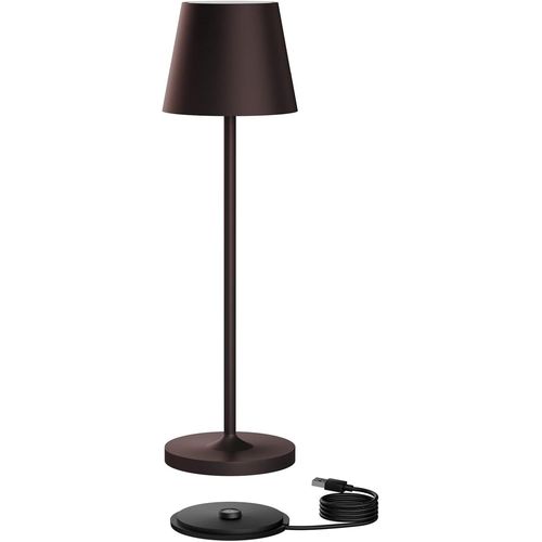 Lampe De Table Led Dimmable Intérieur Et Extérieur Rechargeable Couleur De Lumière Chaude Pour L'intérieur Et L'extérieur Lampe De Table Design Avec Station De Chargement Usb Bronze.
