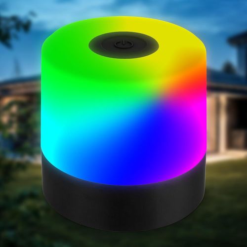 Mini Lampe De Table Led Rgbw Sans Fil Ip44 Avec Touche, Changement De Couleur, Accu, Câble Usb-C, Lampe De Chevet, Lampe Décorative, Lampe D'extérieur, Chambre D'enfant, 7x7 Cm, Noir