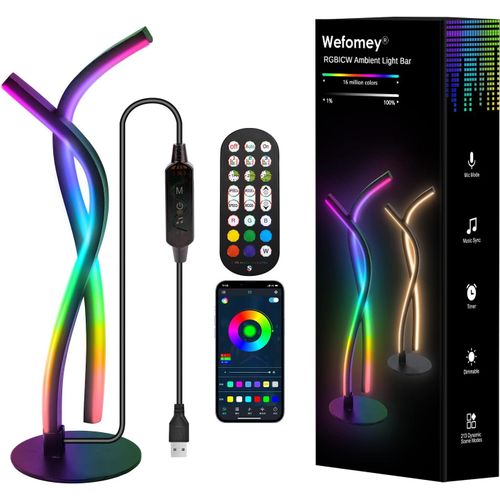 Lampe De Table Led Moderne, Synchronisation De La Musique, Lumière Led D'ambiance Avec Contrôle Intelligent Par Application, Salon,1 Lot