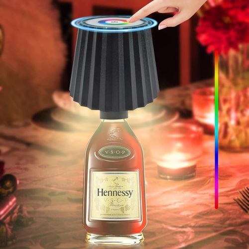 Lampe Bouteille Led,Lampe Bouteille Led Sans Fil,3 Couleurs À Intensité Variable,Commande Tactile,Étanche Pour L'intérieur Et L'extérieur,Pour Restaurant Et Bar(Noir)