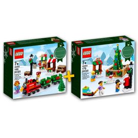 LEGO Christmas / Noel #40262, #40263 - Christmas Train Ride + Town Square / Collector 2017