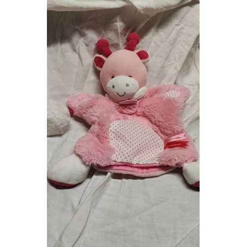 Doudou Girafe Rose Marionnette Doudou Et Compagnie