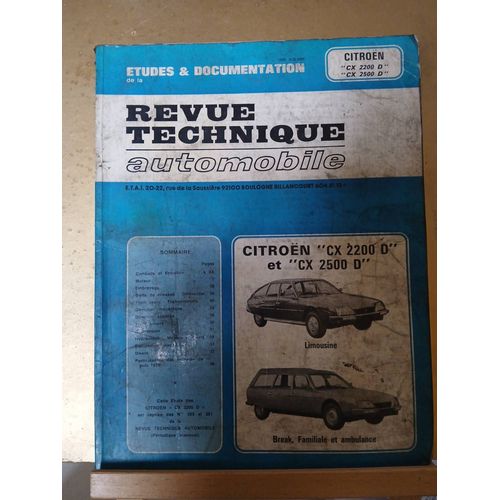 Revue Technique Automobile Citroen Cx 2200 D / Cx 2500 D Cip 3692