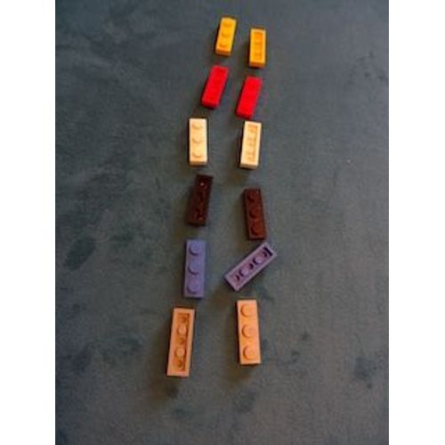 Lot de 36 pièces Lego 1X3 goujons