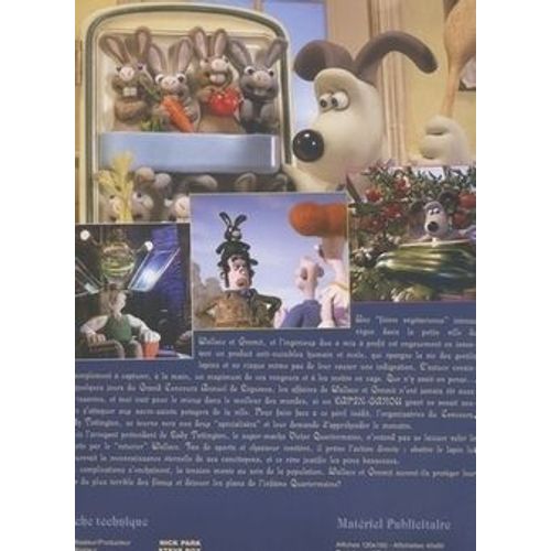 Wallace Et Gromit - Fiche Technique Cartonnée (2 Pages)