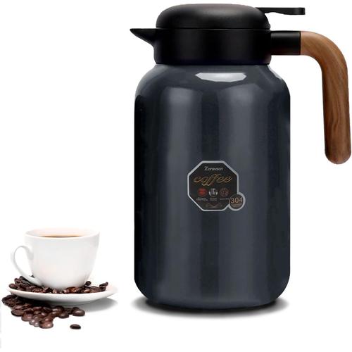 Thermos à café, 2.0 l 304 acier inoxydable isolation sous vide cafetière,Bonne isolation thermique, convient pour la maison ou le voyage