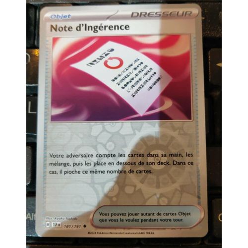 Pokémon Note D'ingérence 181 / 191 Ev8 Etincelles Déferlantes Reverse