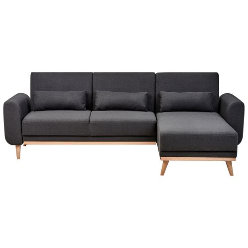 Canapé D'angle Ollsta Noir Tissu Côté Gauche