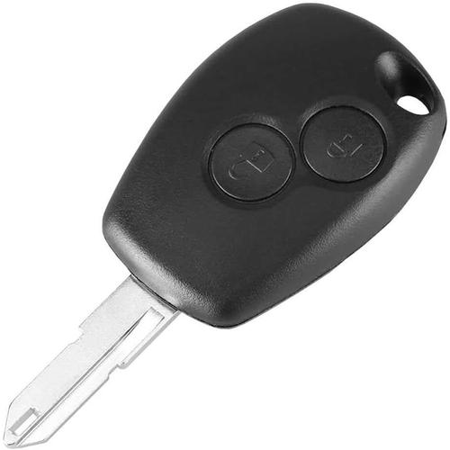 Coque Clé 2 Boutons Compatible avec Dacia Duster Logan Lodgy Sandero, Boitier de Remplacement Voiture, Télécommande avec Lame Vierge, Housse Rigide Case