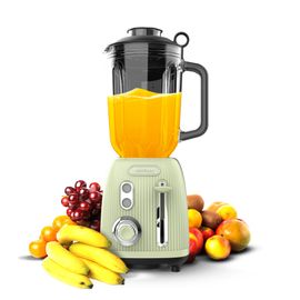 Cecotec Blender Mixeur Retro Power Black Titanium RetroGreen. Puissance Maximale de 1200 W, 2 Vitesses, 4 Lames avec Revêtement en Titane Noir et Réservoir de 1,5 L, Design Vintage Vert