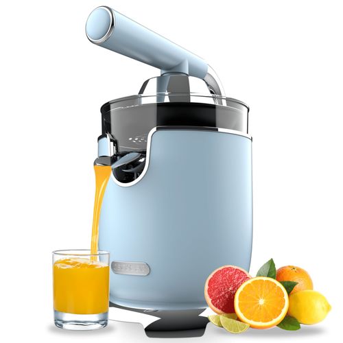 Cecotec Presse-agrumes électrique Xqueeze RetroJuice 1000 Blue. Pour oranges et agrumes, 1000 W, filtre inox, 2 cônes amovibles, capacité 500 ml, compatible lave-vaisselle.