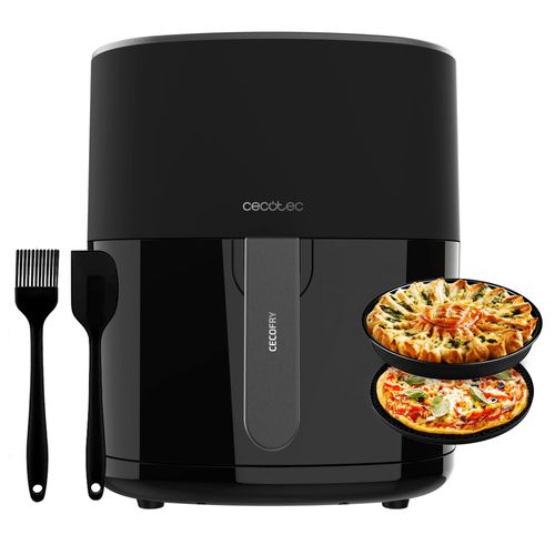 Cecotec Friteuse à Air sans Huile de 5,5 L Cecofry Fantastik 5500 . Air Fryer. 1500 W, Acier Inoxydable, 9 Menus, Technologie Perfect Cook, 80-200ºC, Temps Réglable, Comprend un Pack d'Accessoires