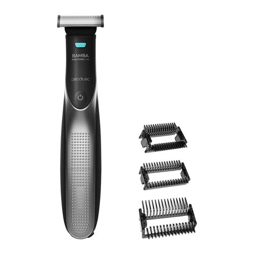 Cecotec Tondeuse Pour Le Visage Bamba Precisioncare 7500 Power Blade Résistante À L¿Eau, 3 Peignes Guides, Batterie Rechargeable, Jusqu¿À 60 Minutes D¿Autonomie, Lames En Acier Inoxydable