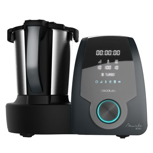 Robot de cuisine Mambo 8590, 30 fonctions, balance intégrée, cuillère MamboMix, recette, Cecotec