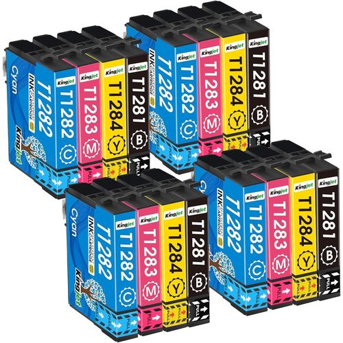 T1285 Cartouches d'encre compatibles avec Epson T1285 T1281 T1282 T1283 T1284 pour Epson Stylus SX235W SX230 SX125 S22 SX130 SX420W SX425W SX430W BX305FW BX305F SX440W SX435W SX445W (16 Pack)