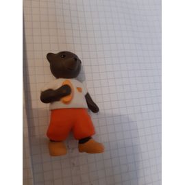 Figurine Petit Ours Brun Avec Son Petit Pain