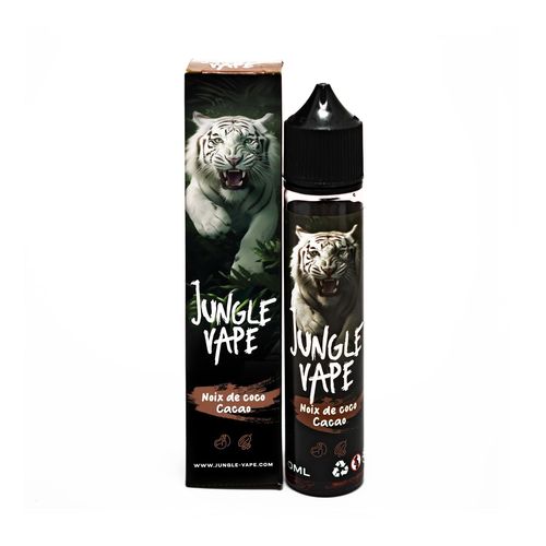 E-liquide Jungle Vape "Tigre Blanc" 50ML - Saveur Noix de Coco et Cacao pour Cigarettes Électroniques - Prêt à booster - Made in France