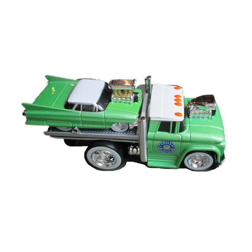 Miniature 1:64 Camion Remorque Et Cad Vert Metal Muscle Machine